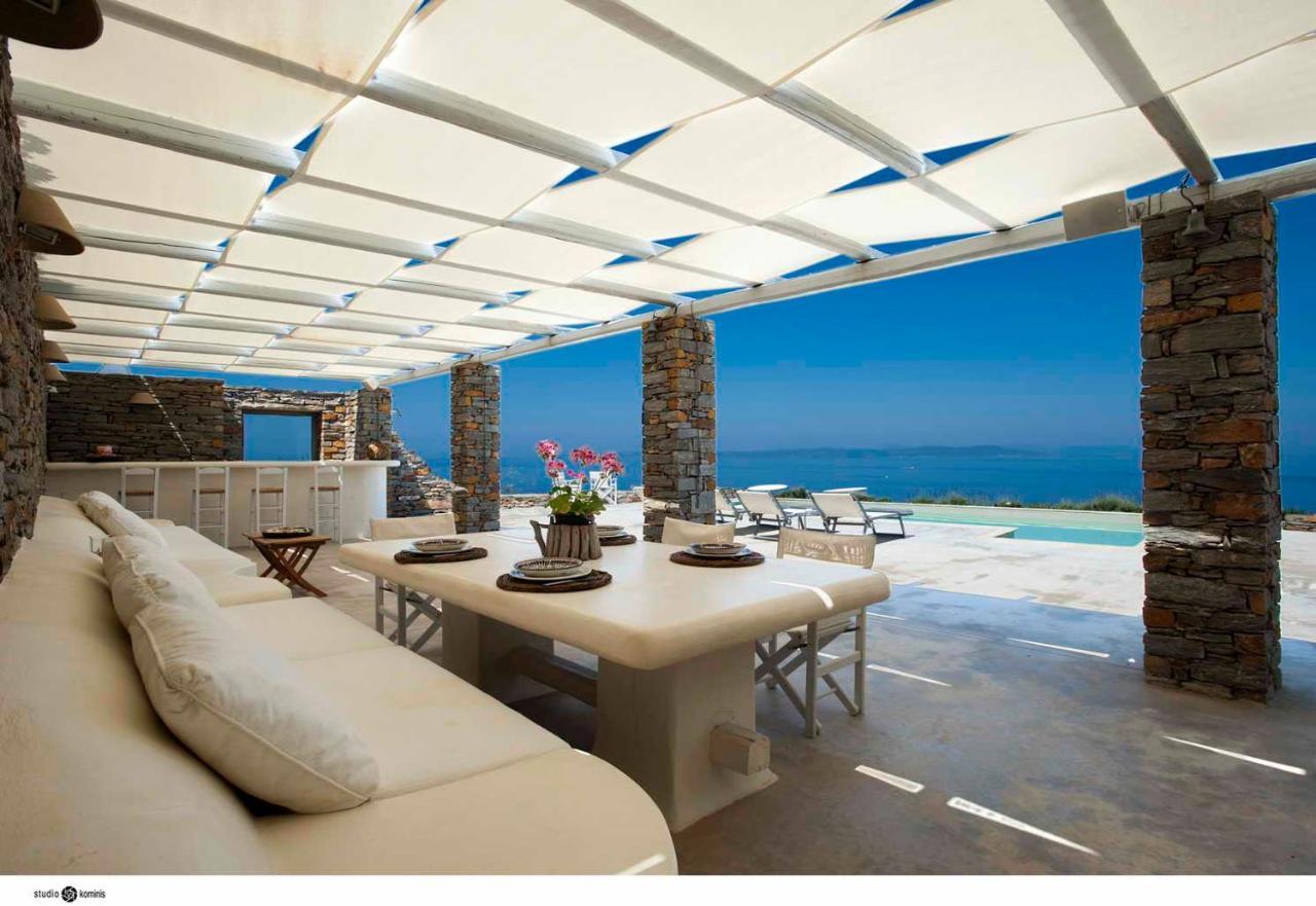 Spectacular Sunset View Villa At Melissaki Ioulis Exterior photo